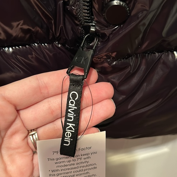 🔥💣NWT Calvin Klein High Shine Black Nylon Puffer Coat Jacket Unisex Sz S Men’s - Picture 11 of 16